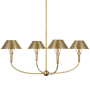 Visual Comfort Turlington 4 Light 40" Wide Chandelier Hand-Rubbed Antique Brass