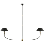 Visual Comfort Turlington 2 Light 68" Wide Linear Pendant Bronze / Hand-Rubbed Antique Brass