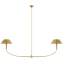 Visual Comfort Turlington 2 Light 68" Wide Linear Pendant Hand-Rubbed Antique Brass