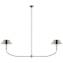Visual Comfort Turlington 2 Light 68" Wide Linear Pendant Polished Nickel