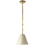 Visual Comfort Goodman 10" Pendant with Antique White Shade by Thomas O'Brien Hand Rubbed Antique Brass