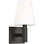 Visual Comfort Beckham Classic 11" Tall Bathroom Sconce with Milk Glass Shade Aged Iron