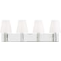Visual Comfort Beckham Classic 4 Light 29" Wide Vanity Light with Milk Glass Shades Polished Nickel