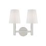 Visual Comfort Logan 2 Light 12" Tall Bathroom Sconce Polished Nickel