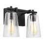 Visual Comfort Mercer 2 Light 13" Wide Vanity Light Midnight Black