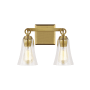 Visual Comfort Monterro 2 Light 14" Wide Vanity Light Burnished Brass