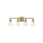 Visual Comfort Monterro 4 Light 30" Wide Vanity Light Burnished Brass