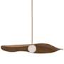 Visual Comfort Mahalo 40" Wide LED Pendant Hand-Rubbed Antique Brass / Natural Oak
