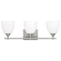 Visual Comfort Toffino 3-Light Vanity by Drew & Jonathan Brushed Steel