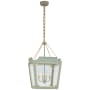 Visual Comfort Caddo 32" Tall Medium Lantern by Julie Neill Celadon with Gild