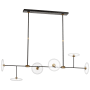 Visual Comfort Calvino 54" Wide LED Linear Chandelier Aged Iron / Hand Rubbed Antique Brass