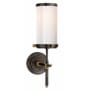 Visual Comfort Bryant 14" Bath Sconce with White Glass by Thomas O'Brien Bronze / Hand-Rubbed Antique Brass