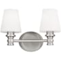 Visual Comfort Xavierre 2 Light 14" Wide Vanity Light Satin Nickel