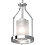 Volume Lighting Emery Single Light 7" Wide Wood Mini Pendant with Frosted Glass Cylinder Shade Chrome