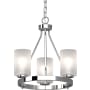 Volume Lighting Emery 3 Light 17" Wide Mini Chandelier with Frosted Glass Cylinder Shades Chrome