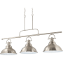 Volume Lighting 3 Light 16" Wide Linear Chandelier Brushed Nickel