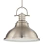 Volume Lighting Single Light 16" Wide Pendant Brushed Nickel