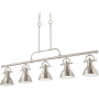 Volume Lighting 5 Light 7" Wide LED Linear Chandelier Brushed Nickel