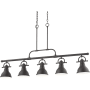 Volume Lighting 5 Light 7" Wide LED Linear Chandelier Foundry Bronze