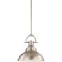Volume Lighting Single Light 14" Wide LED Pendant with Bell Style Shade Brushed Nickel