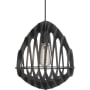 Volume Lighting 11" Wide Mixed Metal Single Pendant Black