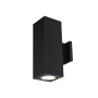 WAC Lighting Cube Architectural 2 Light 13" Tall LED Outdoor Wall Sconce with 33° Flood Beam Spread and Light Directed Away From The Wall Black / 2700K / 85CRI