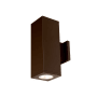 WAC Lighting Cube Architectural 2 Light 13" Tall LED Outdoor Wall Sconce with 33° Flood Beam Spread and Light Directed Away From The Wall Bronze / 2700K / 85CRI