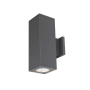 WAC Lighting Cube Architectural 2 Light 13" Tall LED Outdoor Wall Sconce with 33° Flood Beam Spread and Light Directed Away From The Wall Graphite / 2700K / 85CRI