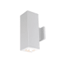WAC Lighting Cube Architectural 2 Light 13" Tall LED Outdoor Wall Sconce with 33° Flood Beam Spread and Light Directed Away From The Wall White / 2700K / 85CRI