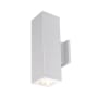 WAC Lighting Cube Architectural 2 Light 18" Tall LED Outdoor Wall Sconce with 40° Flood Beam Spread and Light Directed One Side Each White / 3500K / 85CRI