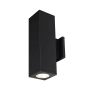 WAC Lighting Cube Architectural 2 Light 18" Tall LED Outdoor Wall Sconce with 40° Flood Beam Spread and Light Directed One Side Each Black / 2700K / 90CRI