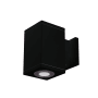 WAC Lighting Cube Architectural Single Light 7" Tall LED Outdoor Wall Sconce with 6° Ultra Narrow Beam Spread and Light Directed Towards The Wall Black / 3000K / 85CRI