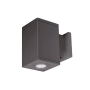 WAC Lighting Cube Architectural Single Light 7" Tall LED Outdoor Wall Sconce with 6° Ultra Narrow Beam Spread and Light Directed Towards The Wall Graphite / 4000K / 85CRI