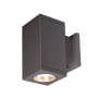 WAC Lighting Cube Architectural Single Light 10" Tall LED Outdoor Wall Sconce with 30° Narrow Beam Spread and Light Directed Straight Up and Down Graphite / 2700K / 85CRI