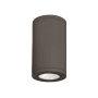 WAC Lighting Tube Architectural 10" Tall LED Outdoor Flush Mount Ceiling Fixture - 40° Flood Beam Spread Bronze / 3000K / 90CRI