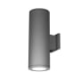 WAC Lighting Tube Architectural 2 Light 18" Tall LED Outdoor Wall Sconce with 59° Flood Beam Spread and Light Directed One Side Each Graphite / 4000K / 85CRI