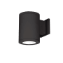 WAC Lighting Tube Architectural Single Light 7" Tall LED Outdoor Wall Sconce with 70° Flood Beam Spread and Light Directed Toward the Wall Black / 4000K / 85CRI