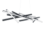 WAC Lighting Parallax 8 Light 55" Wide LED Abstract Linear Pendant Black