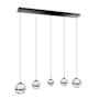 WAC Lighting Cyllindra 42" Wide LED Multi Light Pendant Black Chrome