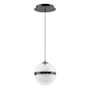 WAC Lighting Cyllindra 6" Wide LED Mini Pendant Black Chrome