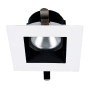 WAC Lighting Aether 2" Square Recessed Trim with LED Light Engine and 17° Spot Beam Spread Black White / 2700K / 85CRI