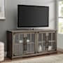 Walker Edison Abigail 58" Wide Modern Farmhouse TV Stand Media Cabinet with Window Style Doors and Rustic Hardware Gray Wash