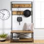 Walker Edison Rustic Industrial 40" W Entryway Hall Tree with 7 Hooks Barnwood