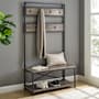 Walker Edison Rustic Industrial 40" W Entryway Hall Tree with 7 Hooks Gray Wash