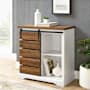 Walker Edison Farmhouse 32" Wide Rustic Accent Cabinet with Barn Style Sliding Door Rustic Oak / Solid White