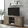 Walker Edison 58" Wide Farmhouse TV Stand Media Cabinet with Barn Style Doors Gray Wash