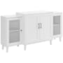 Walker Edison Contemporary 62"W 4-Door Breakfront Style Sideboard Buffet Credenza White