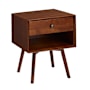 Walker Edison Austin 20" Wide Wood Mid-Century Modern Nightstand with Single Drawer Walnut