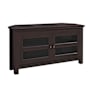 Walker Edison 44" Wide Corner Style TV Stand Media Cabinet Espresso