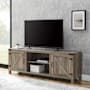 Walker Edison Rustic 70" Wide Farmhouse TV Stand Media Cabinet with Barn Doors and Metal Accents Gray Wash